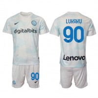 Inter Milan Romelu Lukaku #90 Fotballklær Bortedraktsett Barn 2022-23 Kortermet (+ korte bukser)